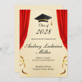 Graduation Announcements No Photo 案内状 (正面/裏面)