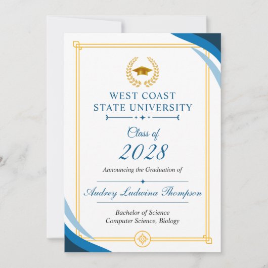 Graduation Announcements Without Photo 案内状 (正面)