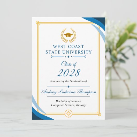 Graduation Announcements Without Photo 案内状 (スタンド正面)