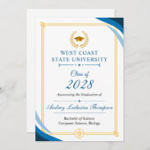 Graduation Announcements Without Photo 案内状 (正面/裏面)