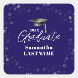 Graduation Any Year Announcement Seal Sticker スクエアシール