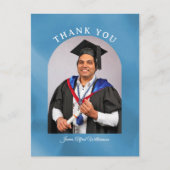 Graduation Arch blue background Thank You postcard ポストカード (正面)