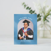 Graduation Arch blue background Thank You postcard ポストカード (スタンド正面)