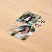 Graduation Arch Photo Collage Trendy Modern Party アクリル招待状 (レイダウン)