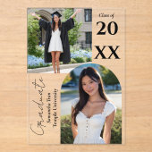 Graduation Arch Photo Collage Trendy Modern Party アクリル招待状 (正面)