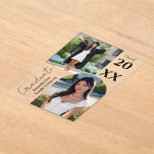 Graduation Arch Photo Collage Trendy Modern Party アクリル招待状 (レイダウン)