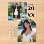Graduation Arch Photo Collage Trendy Modern Party アクリル招待状 (正面)