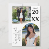 Graduation Arch Photo Collage Trendy Modern Party 招待状 (正面)