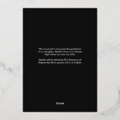 Graduation Arch Photo Hand Drawn Gold Announcement 箔招待状 (裏面)