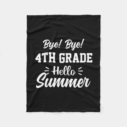 Graduation Art | 4th Grade Hello Summer フリースブランケット (正面)