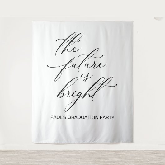 GRADUATION BACKDROP BANNER THE FUTURE IS BRIGHT タペストリー (正面)