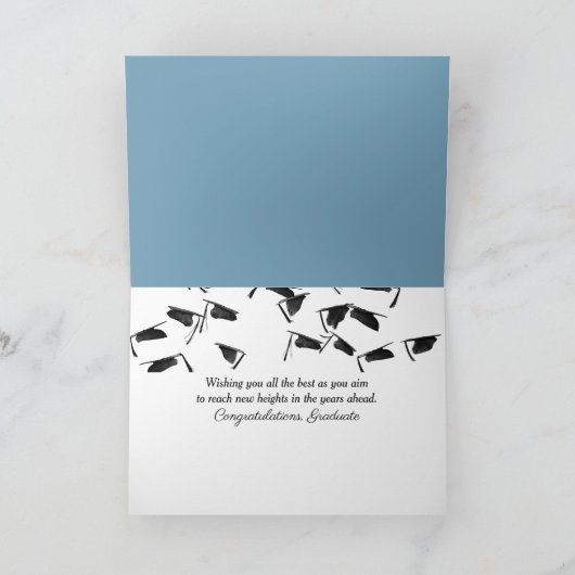 Graduation Bald Eagle With SOAR Text カード (内部)