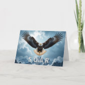 Graduation Bald Eagle With SOAR Text カード (正面)