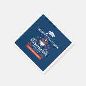 Graduation BBQ Backyard Navy Blue スタンダードカクテルナプキン (角)