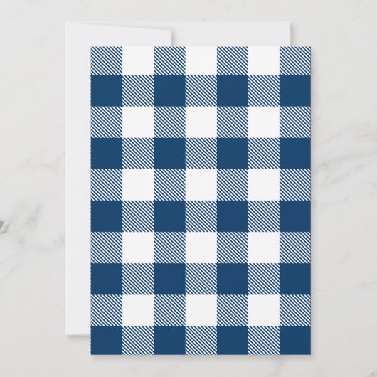 Graduation BBQ Backyard Navy Blue 招待状 (裏面)