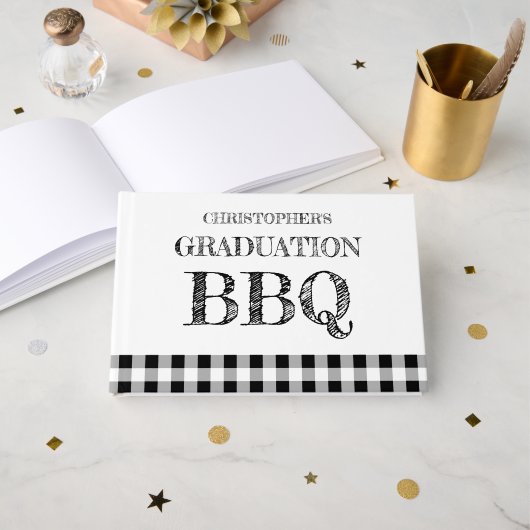 Graduation BBQ Gingham ゲストブック (正面見開き)