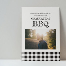 Graduation BBQ Gingham サンキューカード