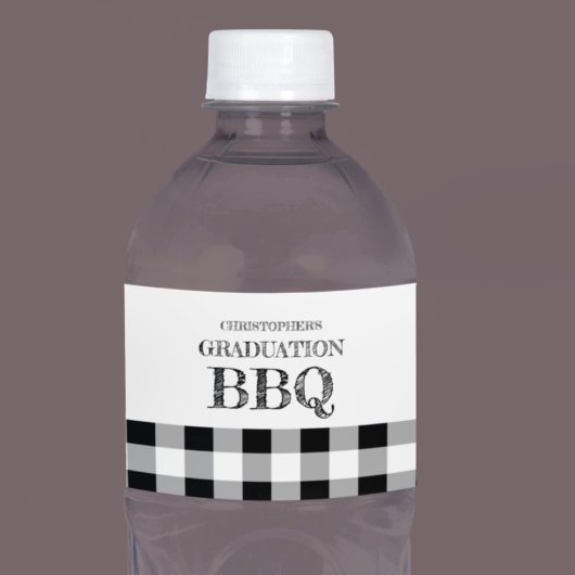 Graduation BBQ Gingham ペットボトルラベル