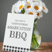 Graduation BBQ Gingham 台座サイン