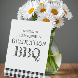 Graduation BBQ Gingham 台座サイン