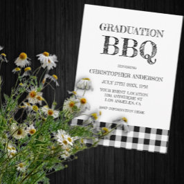 Graduation BBQ Gingham 招待状