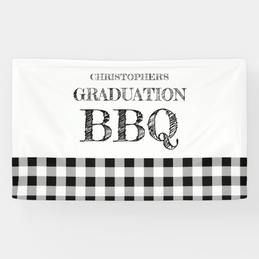 Graduation BBQ Gingham 横断幕 (横)