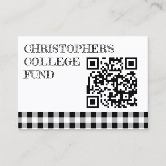 Graduation BBQ Gingham College Fund エンクロージャーカード (正面)