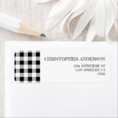 Graduation BBQ Gingham Return Address ラベル (インサイチュ)