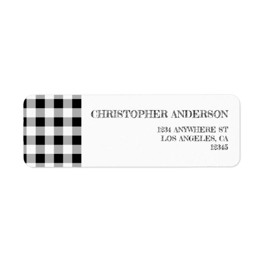 Graduation BBQ Gingham Return Address ラベル (正面)