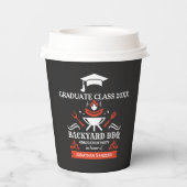 Graduation BBQ Party Backyard Black Color 紙コップ (裏面)