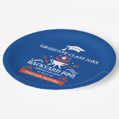 Graduation BBQ Party Backyard Blue ペーパープレート (アングル)