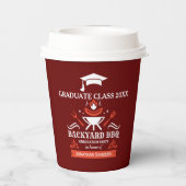 Graduation BBQ Party Backyard Red Color 紙コップ (裏面)