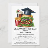 Graduation BBQ Party Invitation | Backyard Cookout 招待状 (正面)
