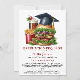 Graduation BBQ Party Invitation | Backyard Cookout 招待状