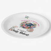 Graduation & Birthday Floral Double Celebration ペーパープレート (アングル)