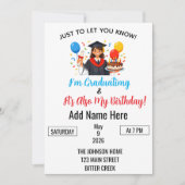 Graduation & Birthday mashup 招待状 (正面)