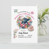 Graduation & Birthday Party Floral Design 招待状 (スタンド正面)