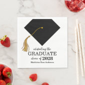 Graduation Black Cap And Tassel Photo Open House  スタンダードランチョンナプキン (インサイチュ)