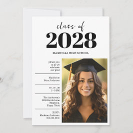 Graduation Black Cap And Tassel Photo Open House  招待状