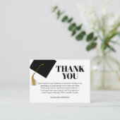 Graduation Black Cap And Tassel Photo Thank You エンクロージャーカード (スタンド正面)