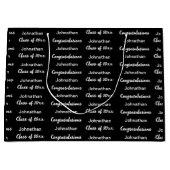 Graduation Black White Congratulations Grad's Name ラージペーパーバッグ (正面)