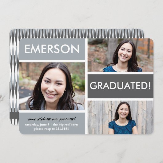 Graduation Blocks招待状 招待状 (正面/裏面)