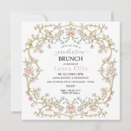 Graduation Brunch elegant modern watercolor 招待状