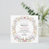 Graduation Brunch elegant modern watercolor 招待状 (スタンド正面)