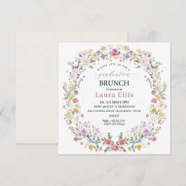 Graduation Brunch elegant modern watercolor 招待状