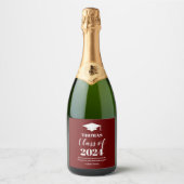 Graduation burgundy wine label スパークリングワインラベル (正面)