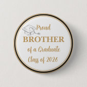 Graduation Button – Proud BROTHER of Graduate 2026 缶バッジ (正面)