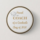 Graduation Button – Proud COACH of Graduate 2026 缶バッジ (正面)
