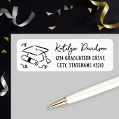 Graduation Cap and Diploma Return Address ラベル