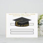 Graduation Cap Black Party Hat 2026 Gold Font (スタンド正面)